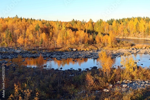 autumn landscape with river