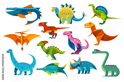 Dinosaurs and dinos, Jurassic t-rex triceratops © Elegant Solution
