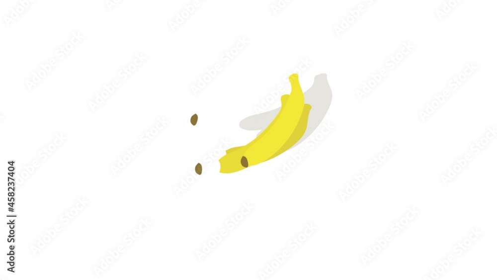 Bunch of bananas icon animation isometric best object on white backgound Bunch of bananas icon animation isometric best object on white backgound