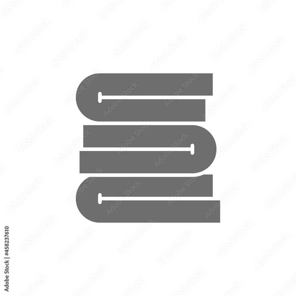 Bathroom towel grey icon. Isolated on white background Bathroom towel grey icon. Isolated on white background