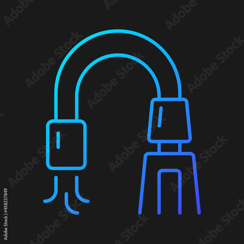 Suction device gradient vector icon for dark theme. Medical equipment. Removing liquid obstructions from patient mouth. Thin line color symbol. Modern style pictogram. Vector isolated outline drawing