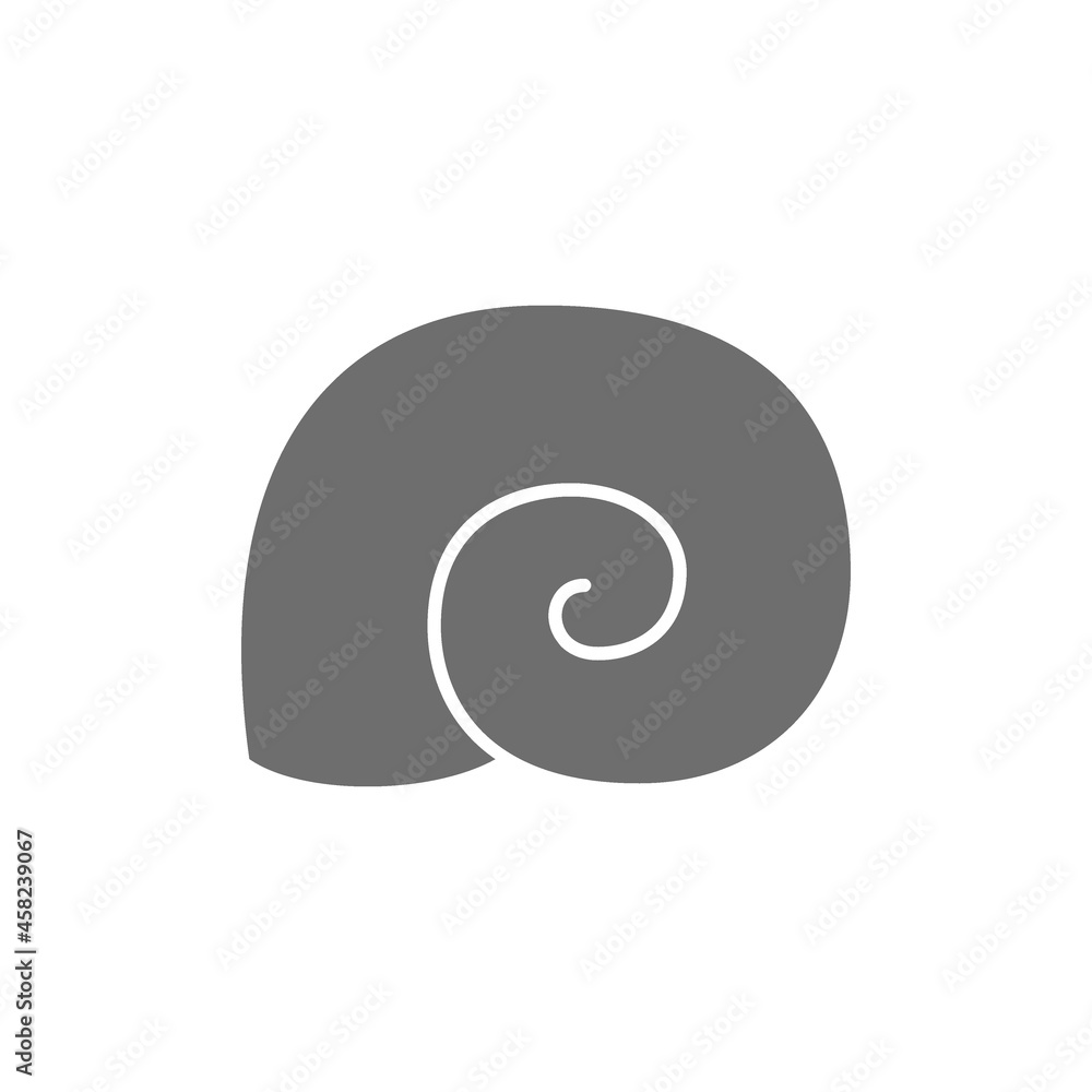 Seashell grey icon. Isolated on white background Seashell grey icon. Isolated on white background