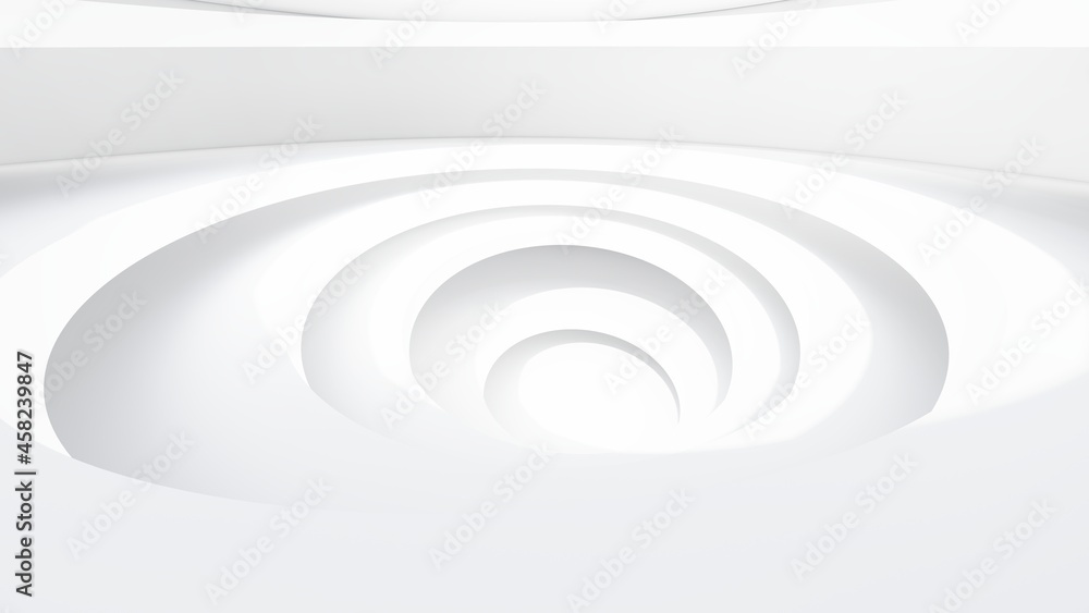 Obraz premium Abstract architecture background round openings in design 3d rendering