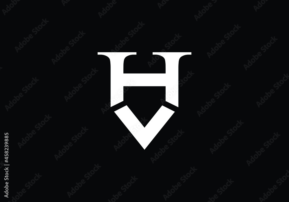 Alphabet letter icon logo Hv.