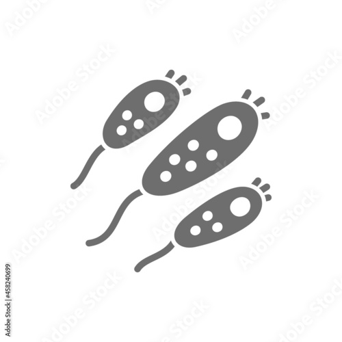 Probiotic, bacteria, germ grey icon. Isolated on white background