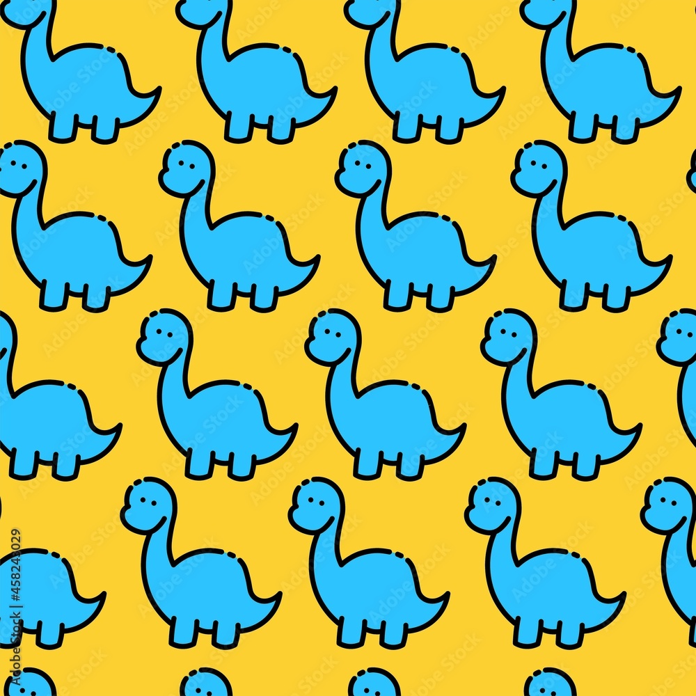 colored seamless repeating childrens pattern with cute dinosaurs for fashion clothes, fabric colored seamless repeating childrens pattern with cute dinosaurs for fashion clothes, fabric