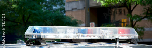 Canvas Print The lights on top of a police car.
