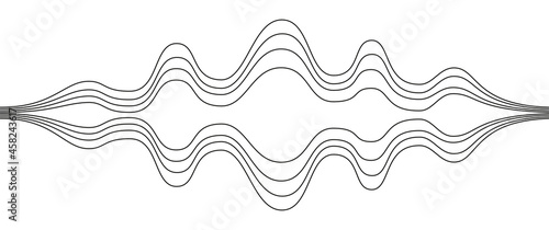 Sound wave line art. Simple isolated image. Vector illustration