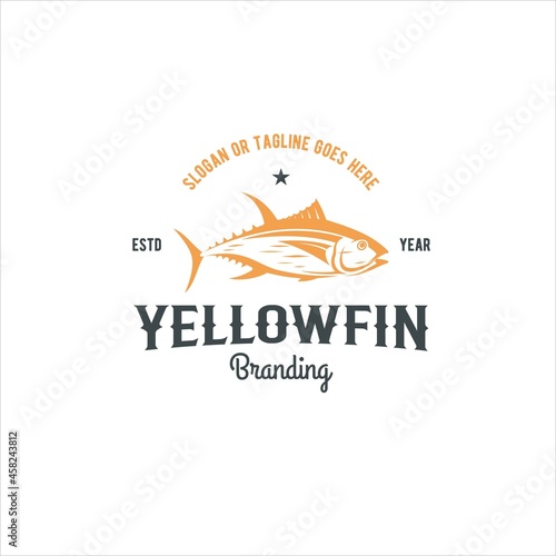 Tuna Fish Yellow Fin Logo Design Vector Image