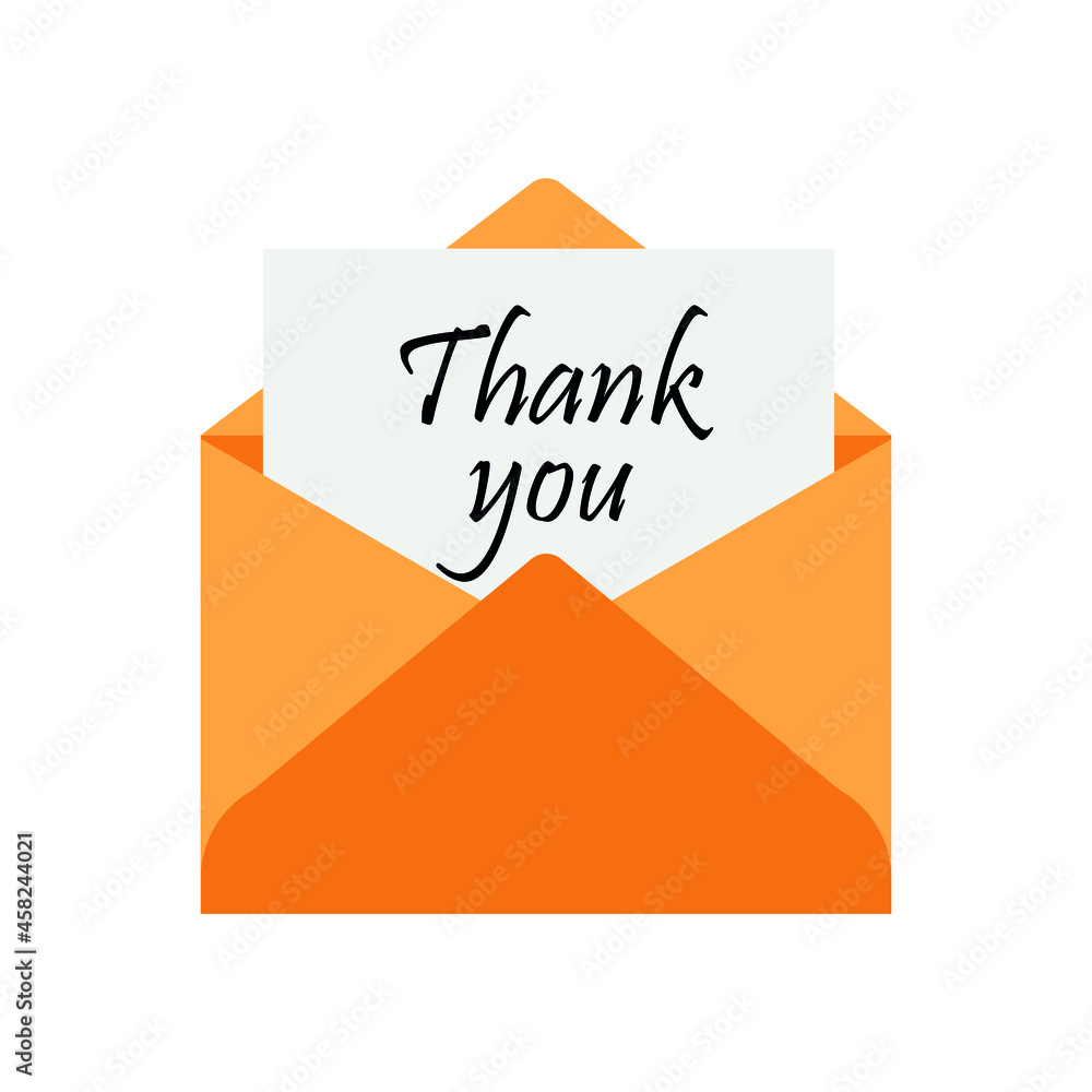 Vector letter with the words thank you. Vector letter with the words thank you.