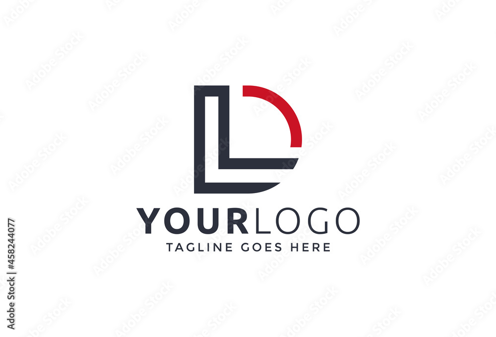 Simple L and D letter logo - obrazy, fototapety, plakaty 