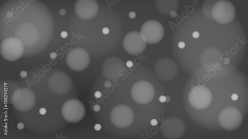 Blurred bokeh light on dark gray background. Banner, Page, Card Decoration. Christmas and New Year holidays template. Abstract glitter defocused blinking circle lights vector stock illustration.