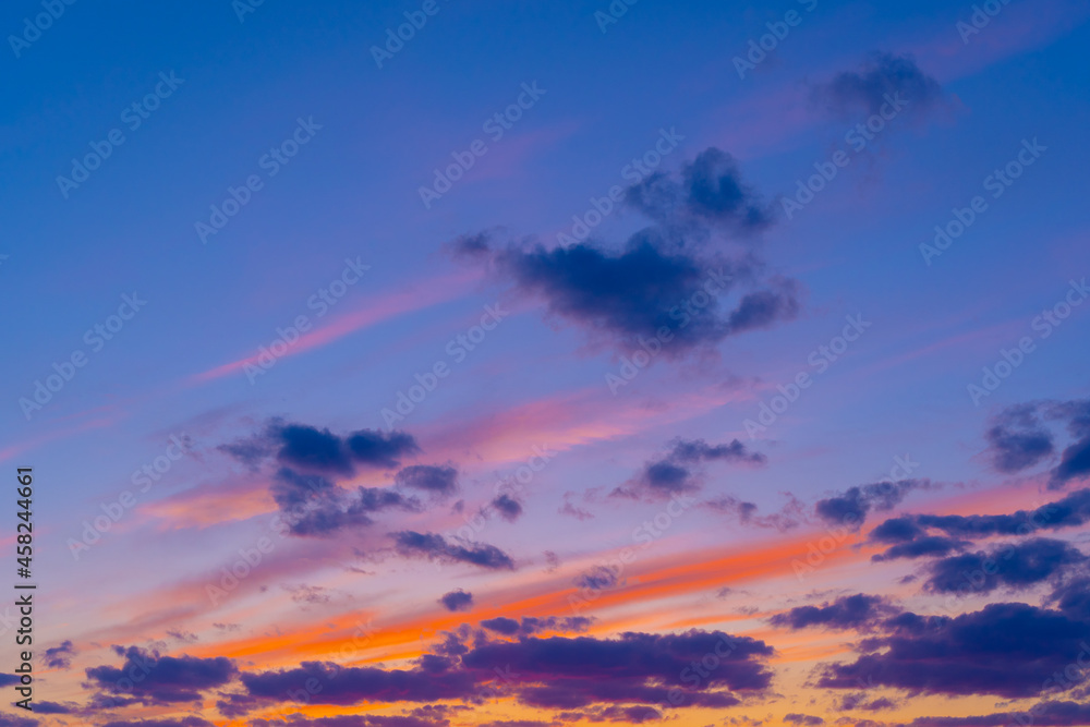 Sky with clouds at dusk or dawn