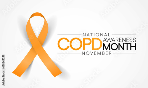 COPD (Chronic Obstructive Pulmonary Disease) Awareness month is observed every year in November, is the name for a group of lung conditions that cause breathing difficulties. Vector illustration