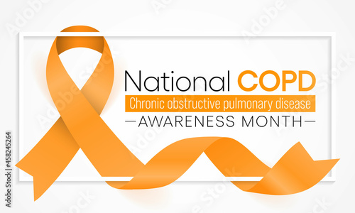 COPD (Chronic Obstructive Pulmonary Disease) Awareness month is observed every year in November, is the name for a group of lung conditions that cause breathing difficulties. Vector illustration