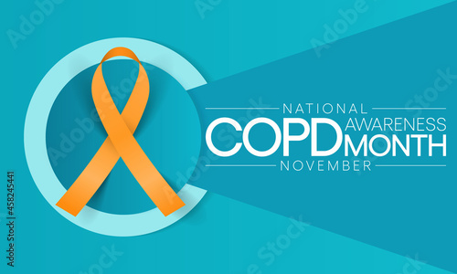 COPD (Chronic Obstructive Pulmonary Disease) Awareness month is observed every year in November, is the name for a group of lung conditions that cause breathing difficulties. Vector illustration