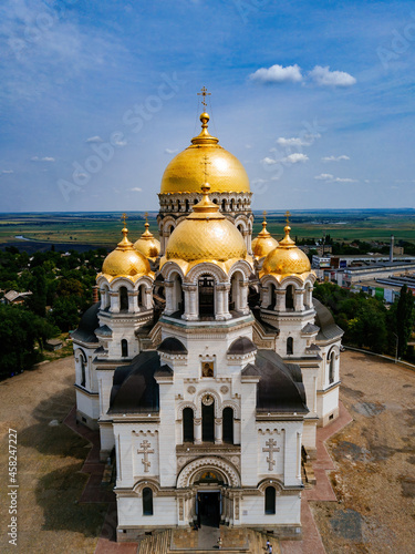 Ascension Cathedral in Novocherkassk, aerial view from drone