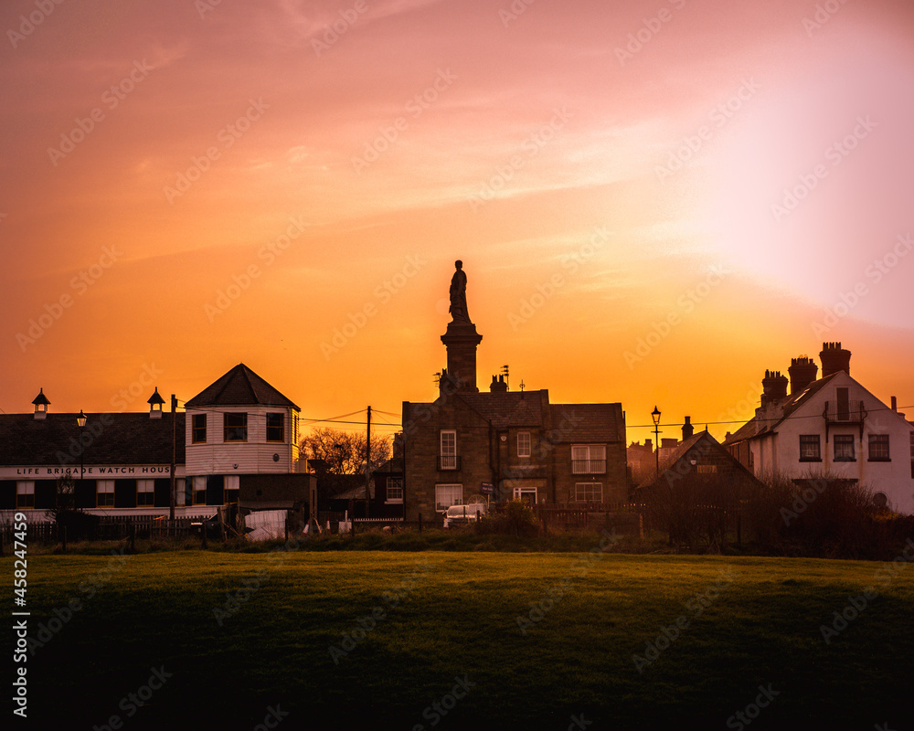 sunset in the city of Whitley Bay.