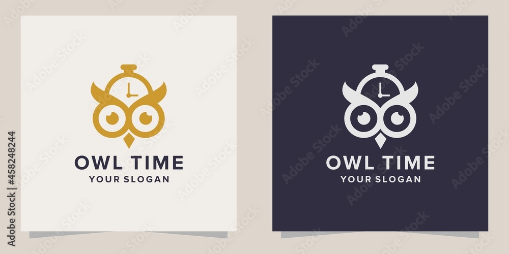 owl time logo design vector owl time logo design vector