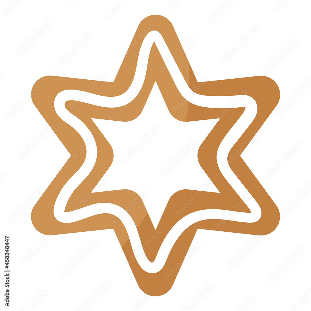Christmas festive star cookie covered by white icing. Christmas festive star cookie covered by white icing.