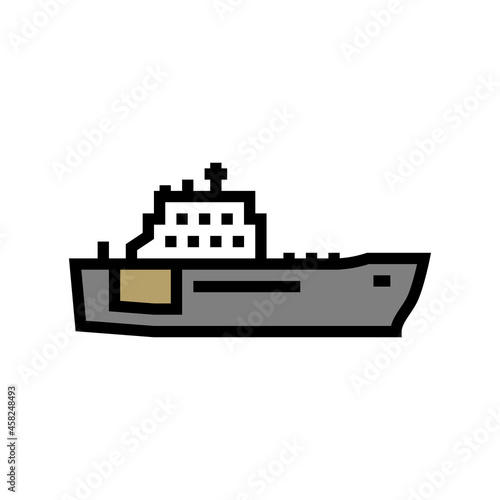 navy boat color icon vector. navy boat sign. isolated symbol illustration