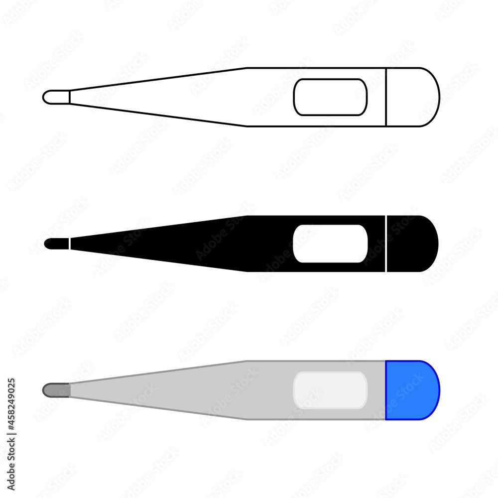Vector digital medical thermometer isolated on white Vector digital medical thermometer isolated on white