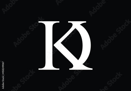 Alphabet letter icon logo KD,