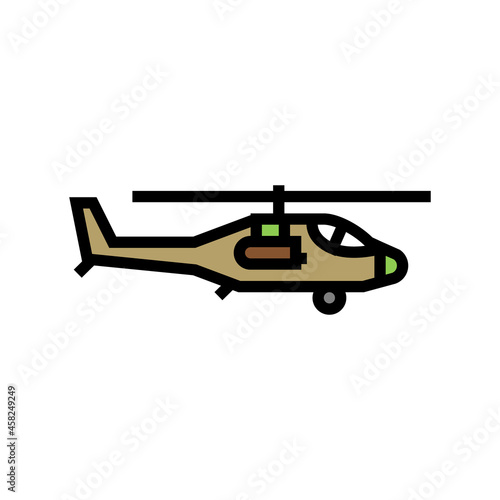 helicopter flying army machine color icon vector. helicopter flying army machine sign. isolated symbol illustration © vectorwin