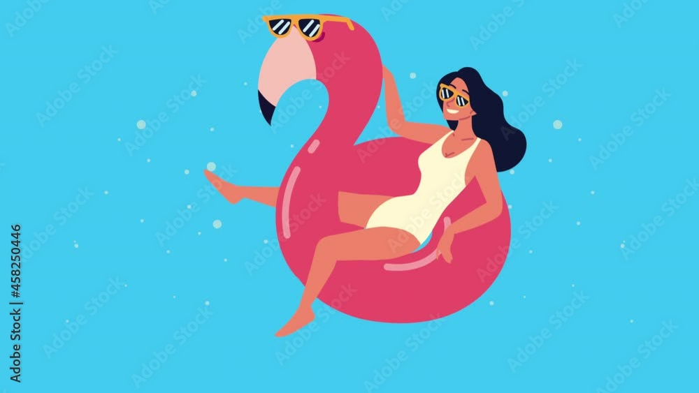 woman relaxing in flemish float animation woman relaxing in flemish float animation