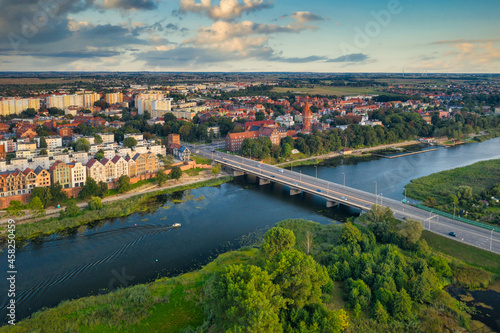Beautiful scenery of Malbork city over the Nogat river, Poland © Patryk Kosmider