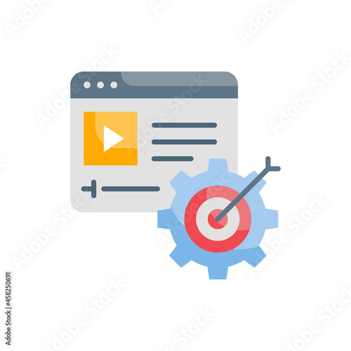 CRM vector flat icon style illustration. EPS 10 file