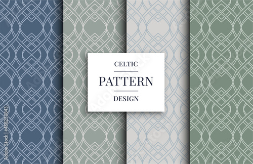 Celtic seamless pattern design, geometric pattern, Celtic vector ornament