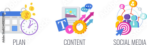 Social Media Infographics icons. Global association of people of interest