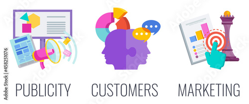 Publicity infographics icon. Awareness for product, service or company.