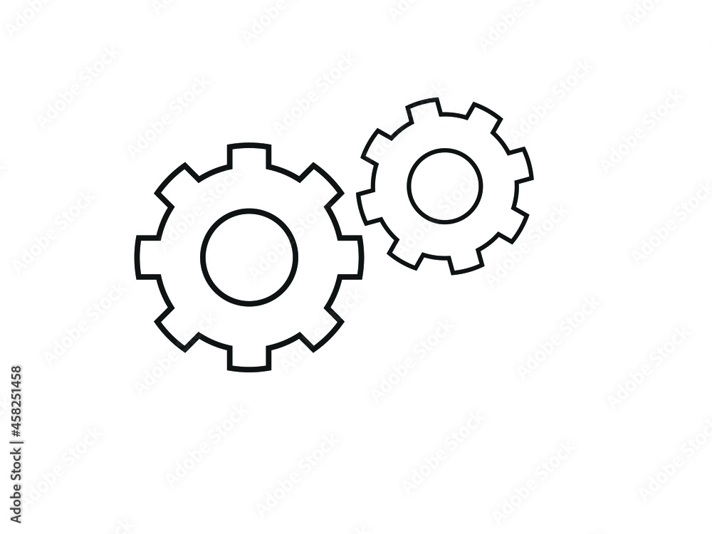 Setting icon vector. Tools. Cog. Gear Sign Isolated on white background. Help line options account concept. Trendy Flat style for graphic design. logo. Web site. social media. UI. mobile app. EPS10.