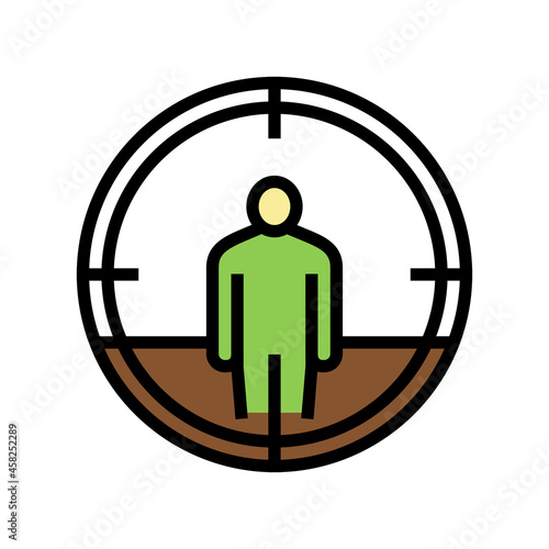 target kill color icon vector. target kill sign. isolated symbol illustration