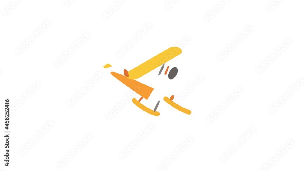 Orange plane icon animation isometric best object on white backgound Orange plane icon animation isometric best object on white backgound