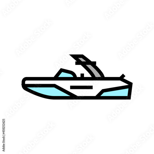 wakeboard ski boat color icon vector. wakeboard ski boat sign. isolated symbol illustration
