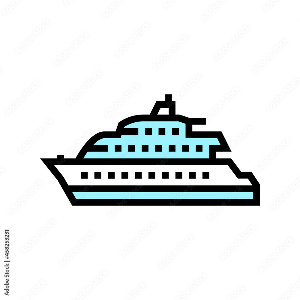 motor yacht boat color icon vector. motor yacht boat sign. isolated symbol illustration