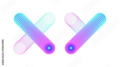 Chromosomes x and y for school education. Male or female gene in macro style. Gender or sex dna element for autosome medical poster. Design for biology and science book. Vector isolated illustration