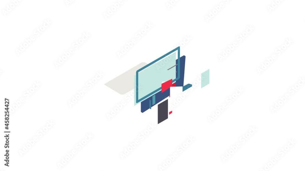 Monitor and tablet icon animation isometric best object on white backgound Monitor and tablet icon animation isometric best object on white backgound