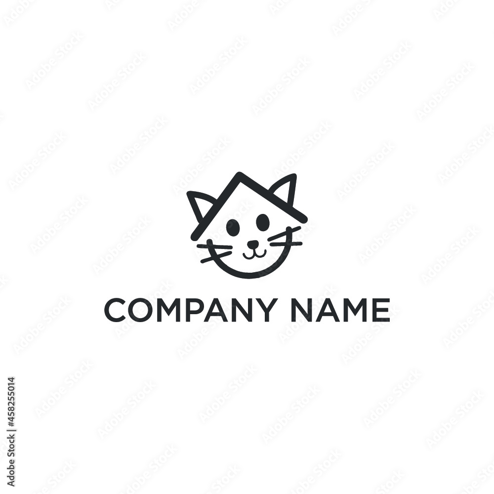 Cat home logo design