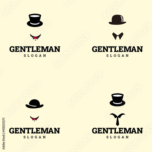 Gentleman logo design. suitable for company logo, print, digital, icon, apps, and other marketing material purpose. Gentleman logo set
