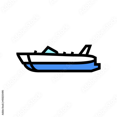deck boat color icon vector. deck boat sign. isolated symbol illustration