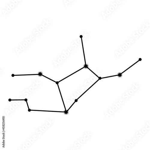 Hand drawn Virgo constellation celestial space. Zodiac horoscope symbol, star astrology, astrology sign, icon. Vector sketch illustration isolated on white background