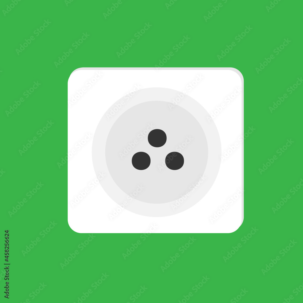 Fototapeta premium Electrical outlet. Energy, power vector socket design. Green backgrond.