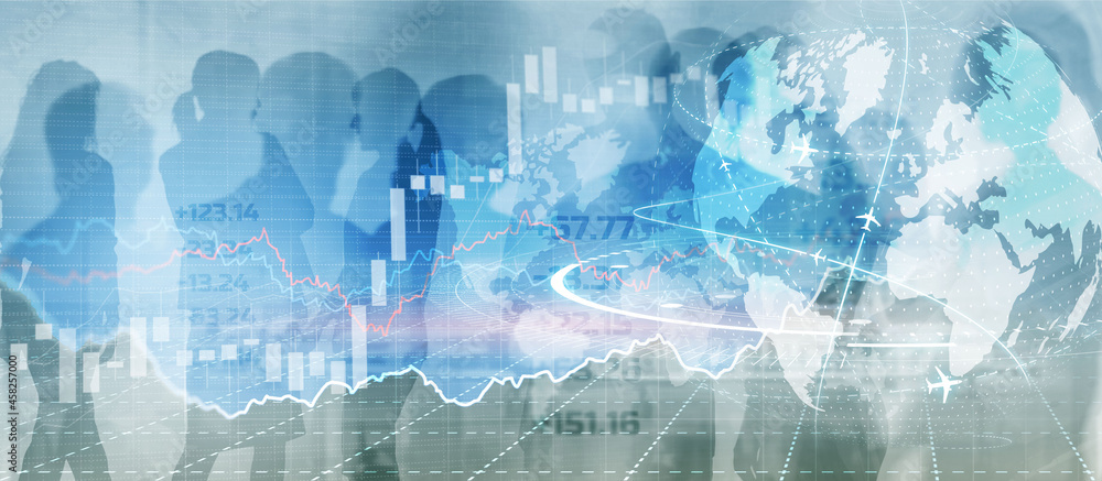 Obraz premium Financial chart for your business. Mixed Media Forex