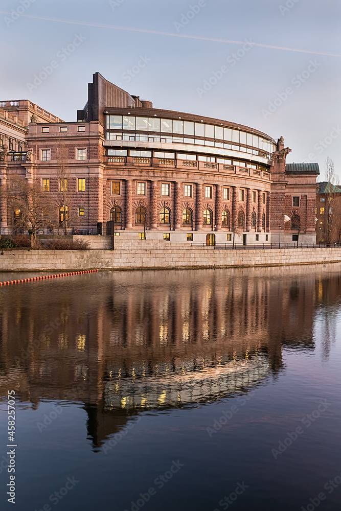 Parliament house in Stockholm, Sweden.