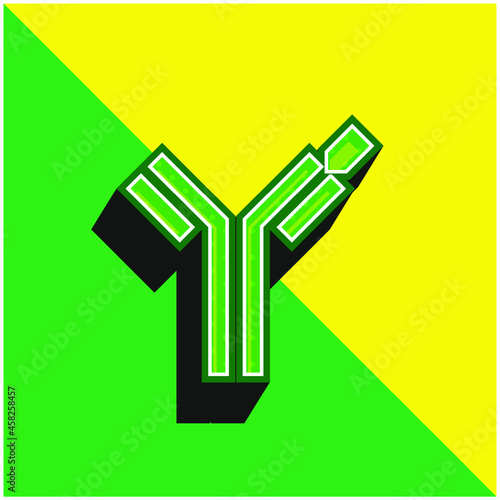 Antibody Green and yellow modern 3d vector icon logo