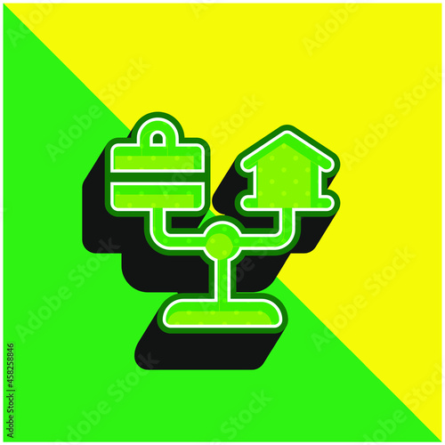 Balance Green and yellow modern 3d vector icon logo